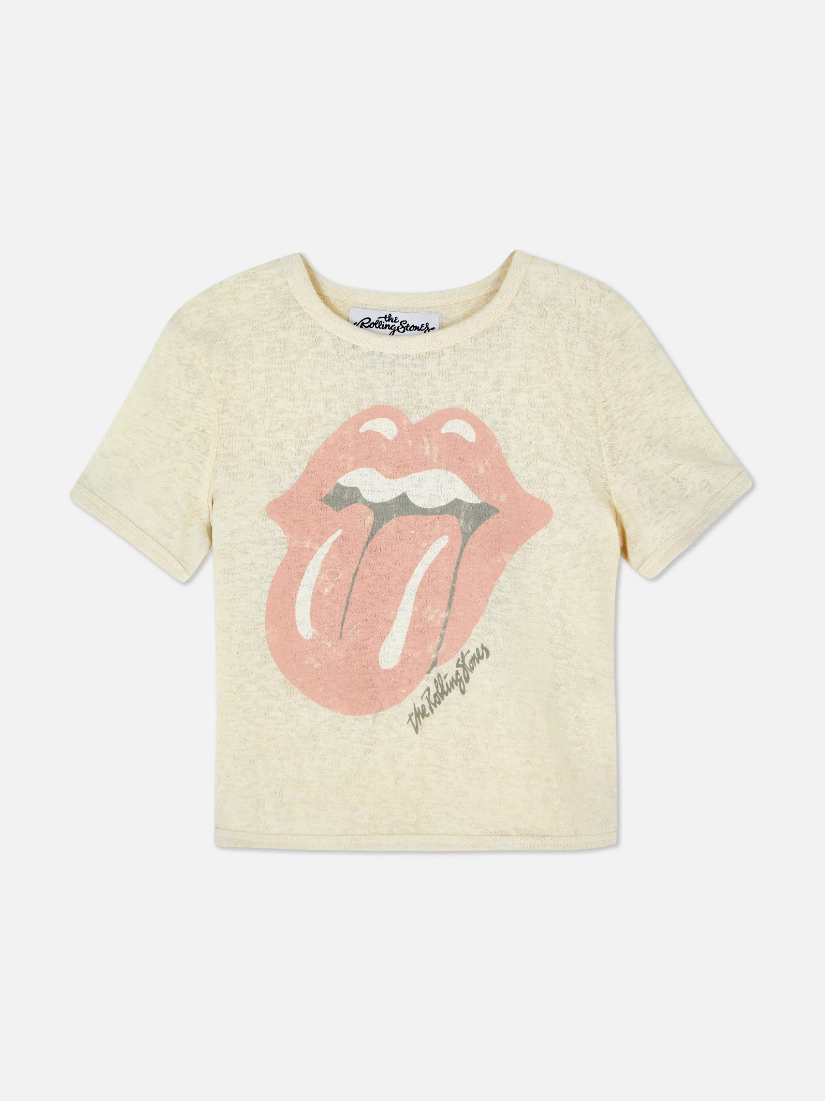 MULHER Primark T-shirt Curta Logótipo The Rolling Stones