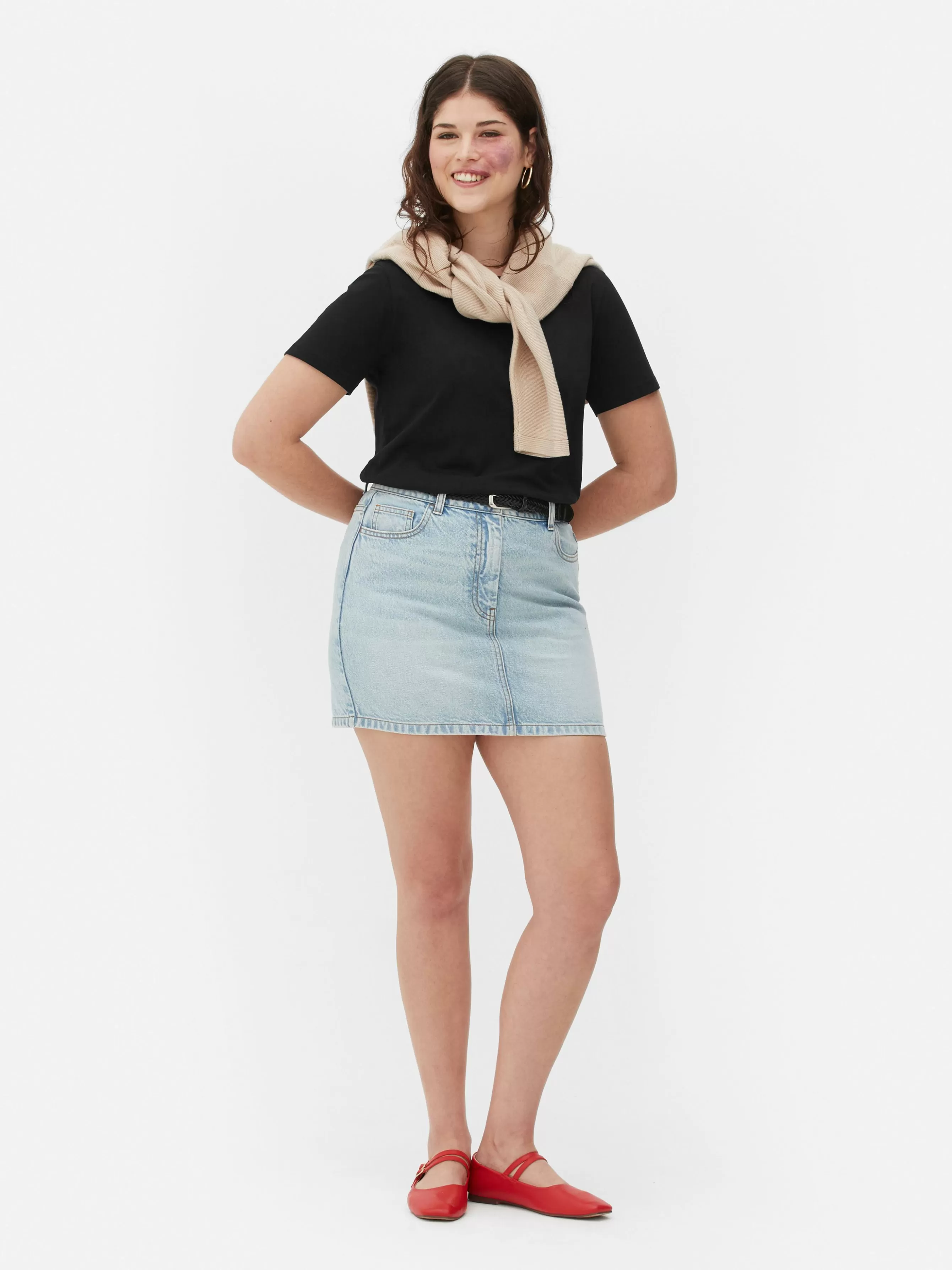 MULHER Primark T-shirt Decote Redondo Corte Regular