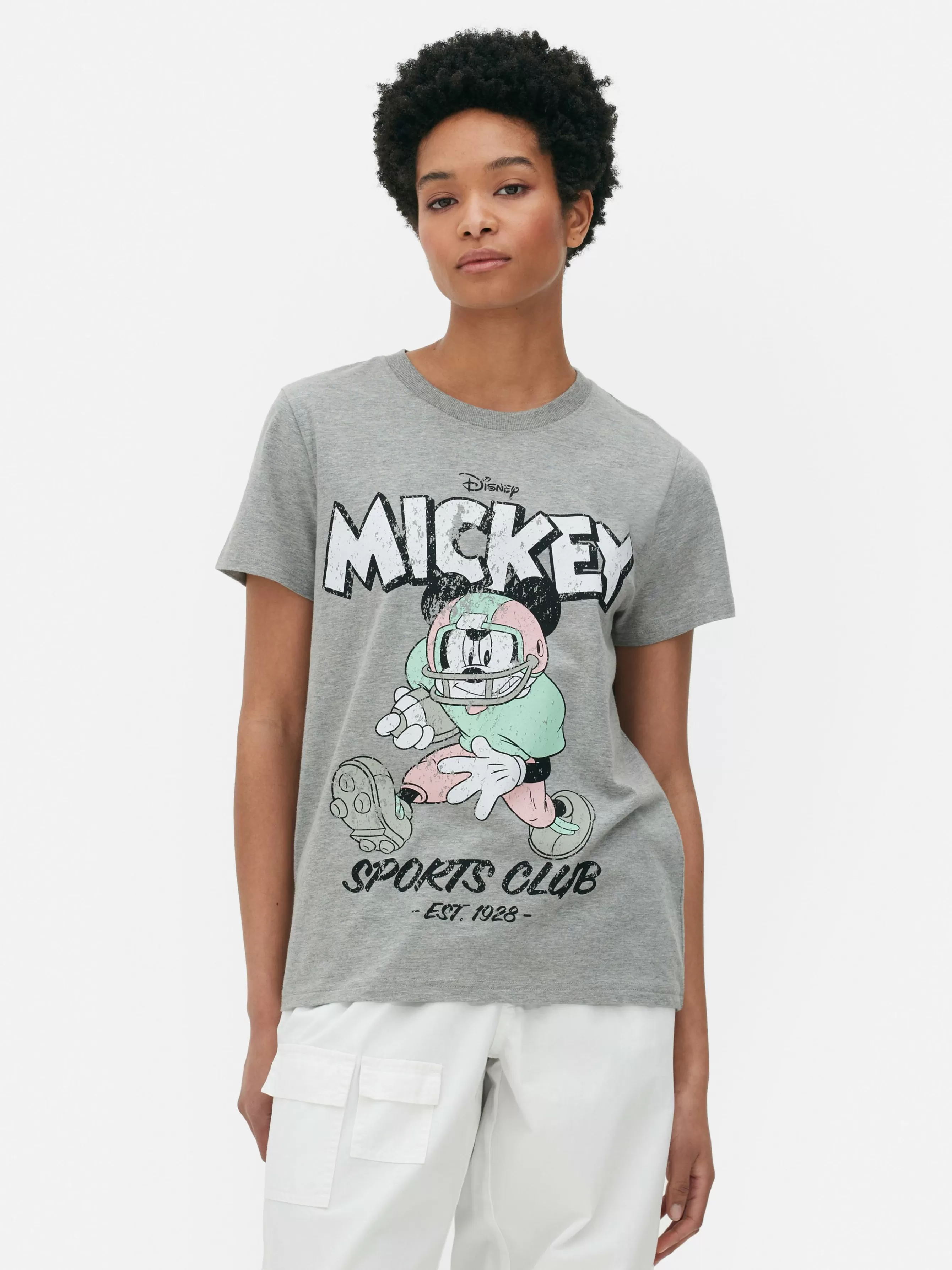 MULHER Primark T-shirt Disney Mickey Mouse Sports Club