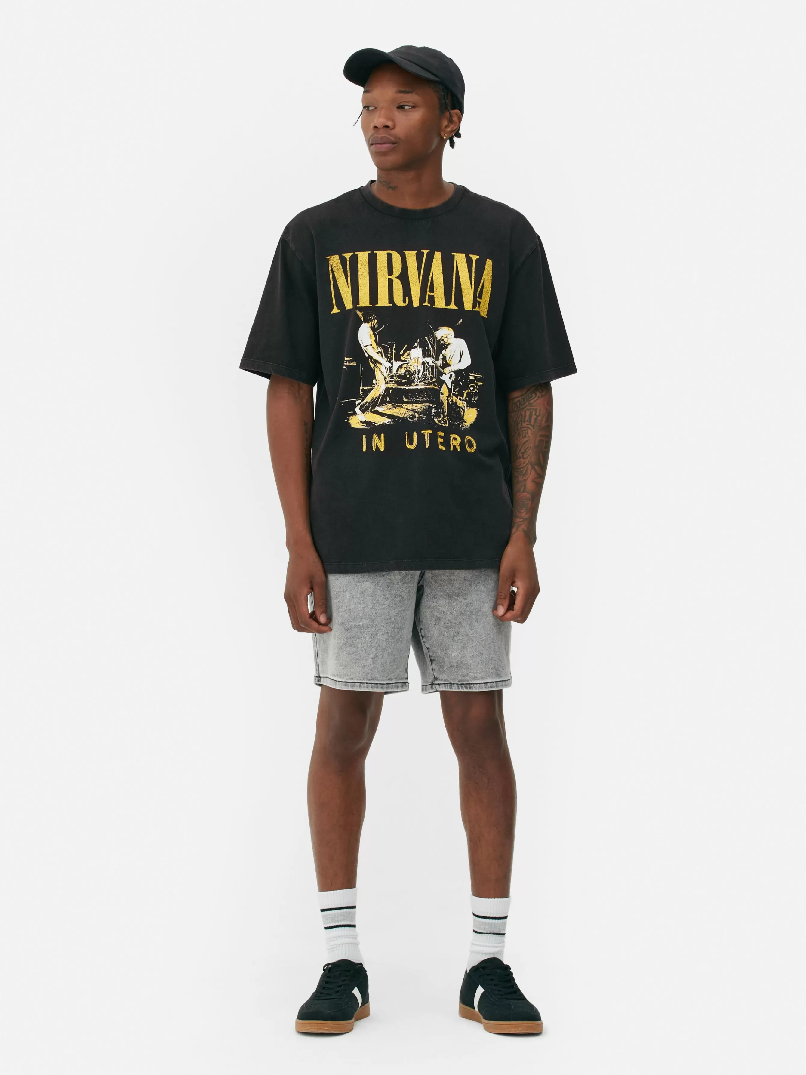 Primark T-shirt Efeito Lavagem Nirvana