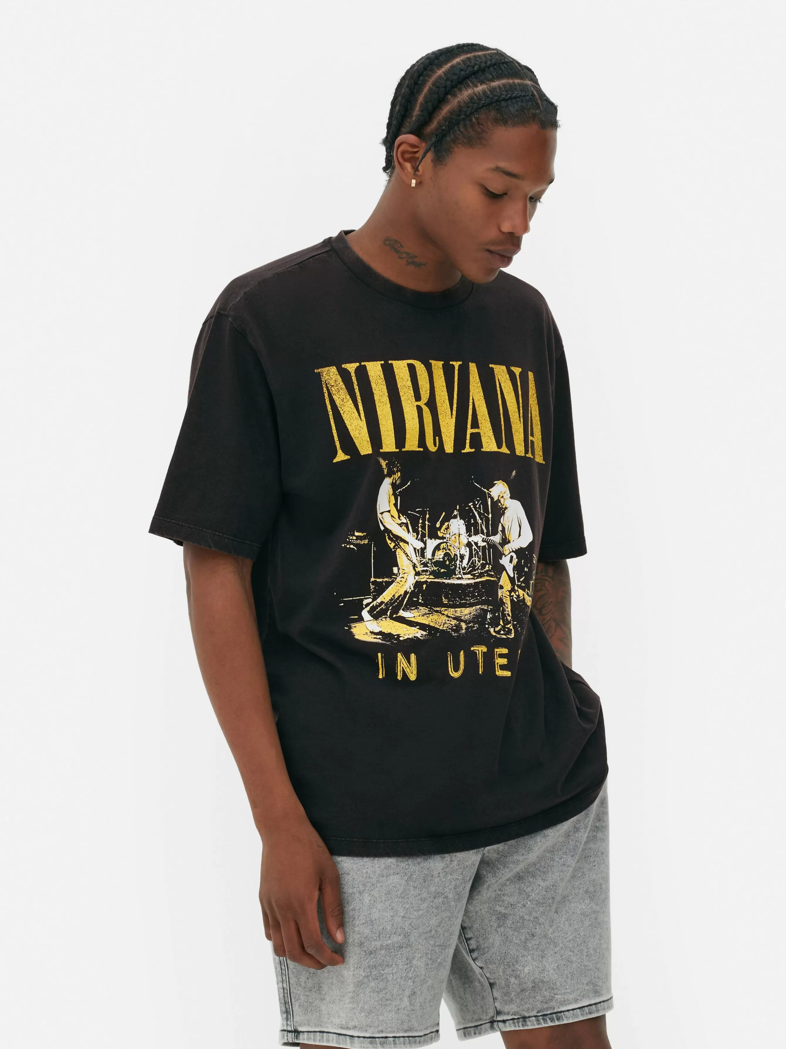 Primark T-shirt Efeito Lavagem Nirvana