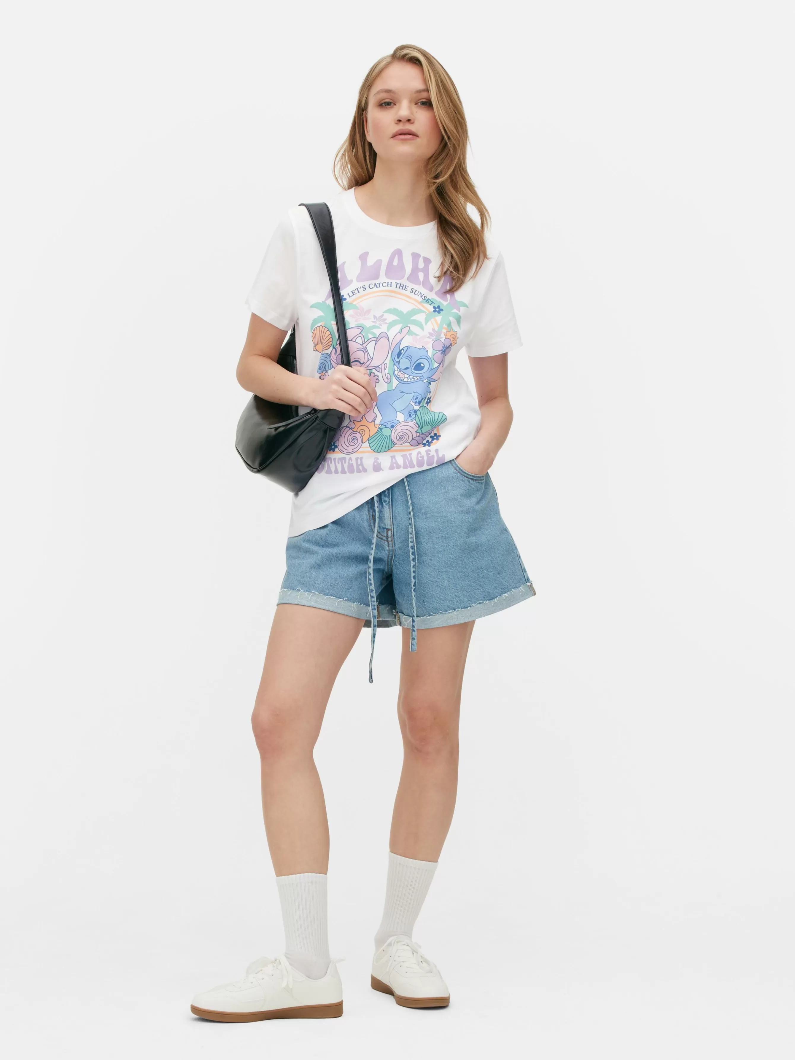 MULHER Primark T-shirt Estampada Disney Stitch Aloha