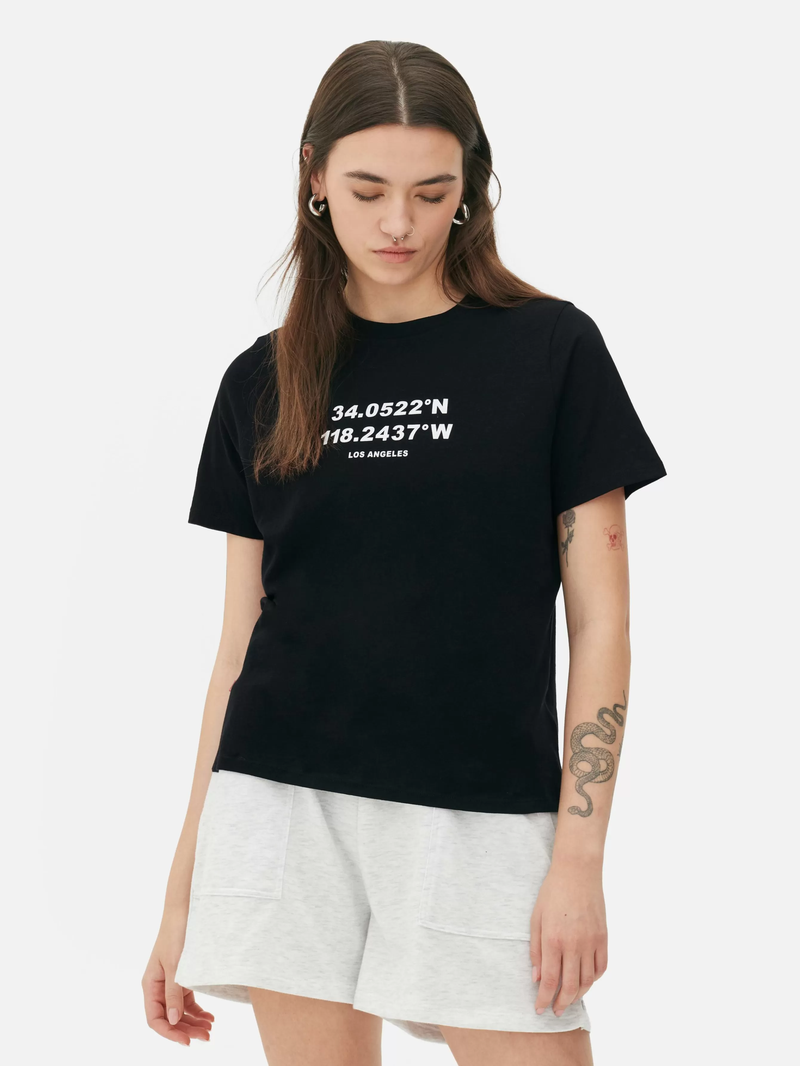 MULHER Primark T-shirt Estampado Gráfico Algodão