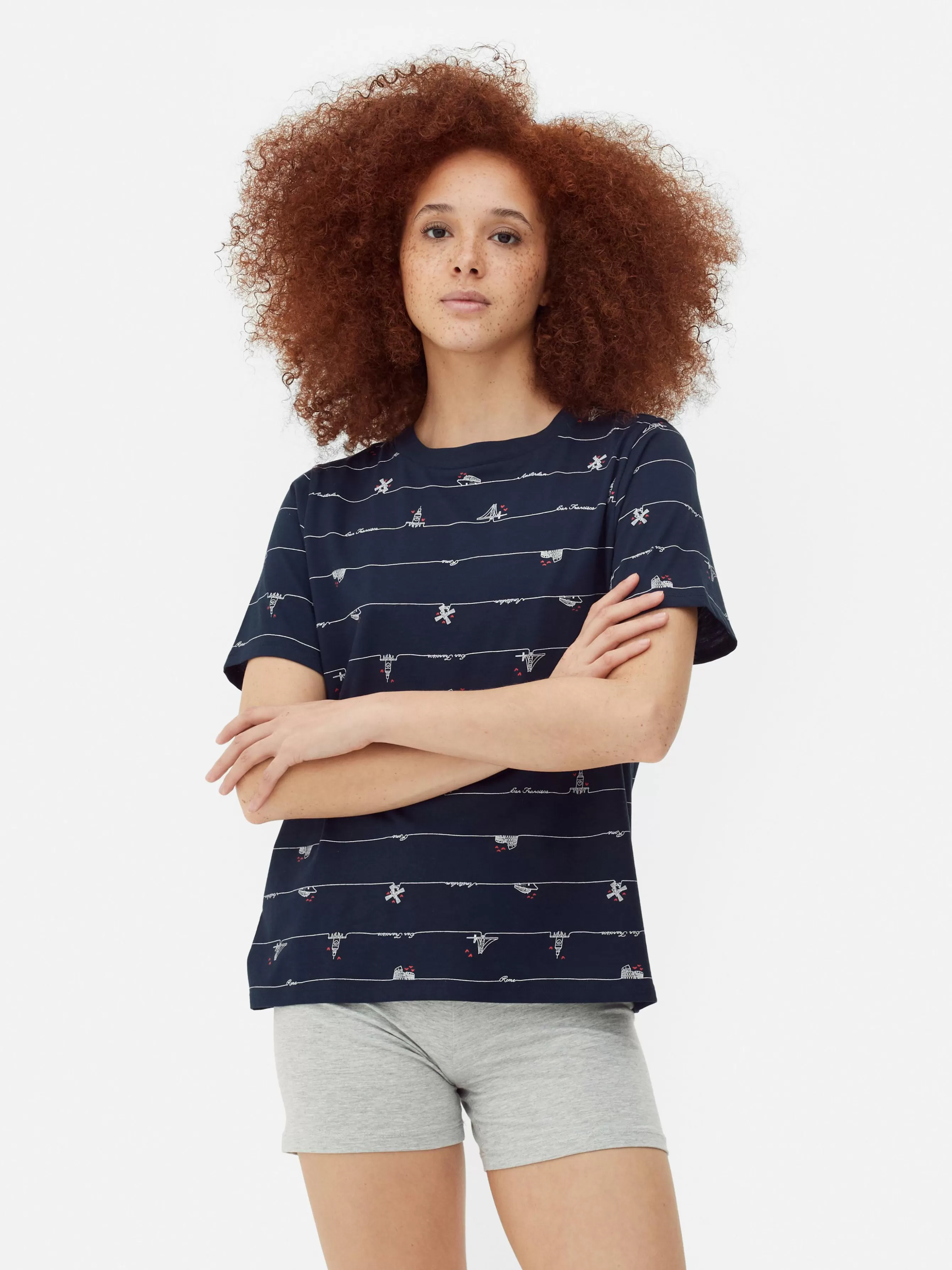 MULHER Primark T-shirt Estampado Integral