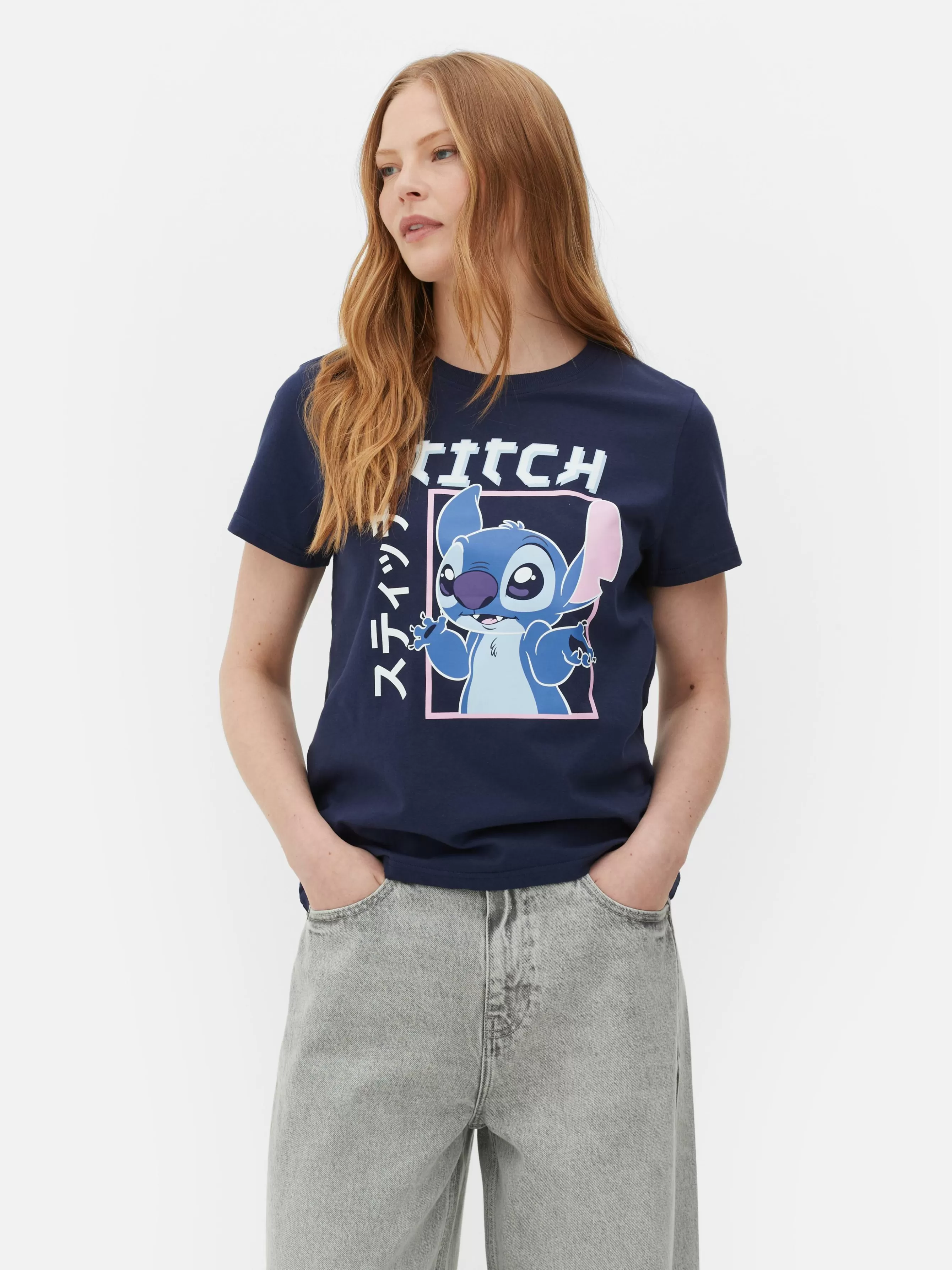 MULHER Primark T-shirt Estilo Mangá Disney Lilo & Stitch