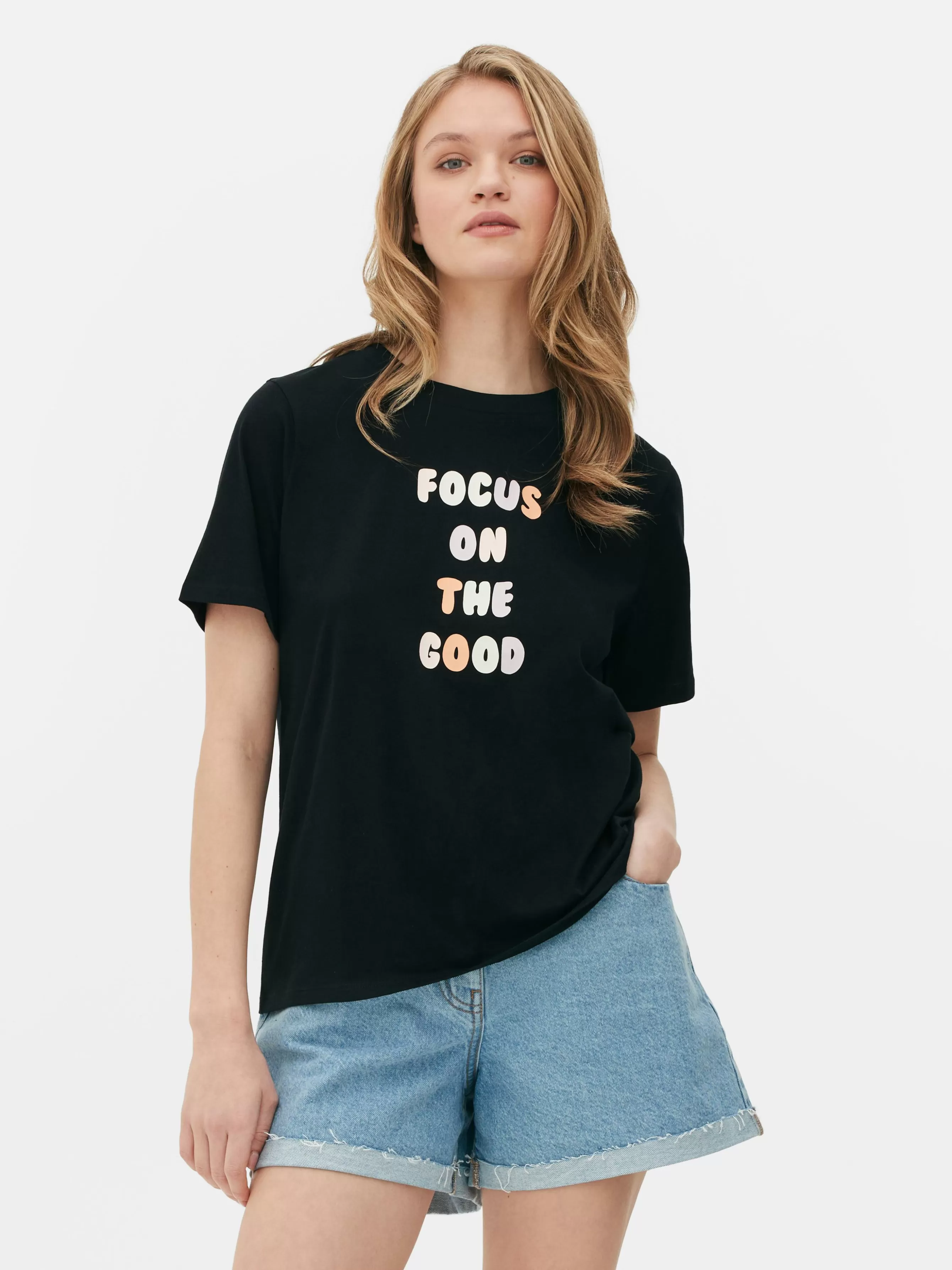 MULHER Primark T-Shirt Gráfica Corte Regular