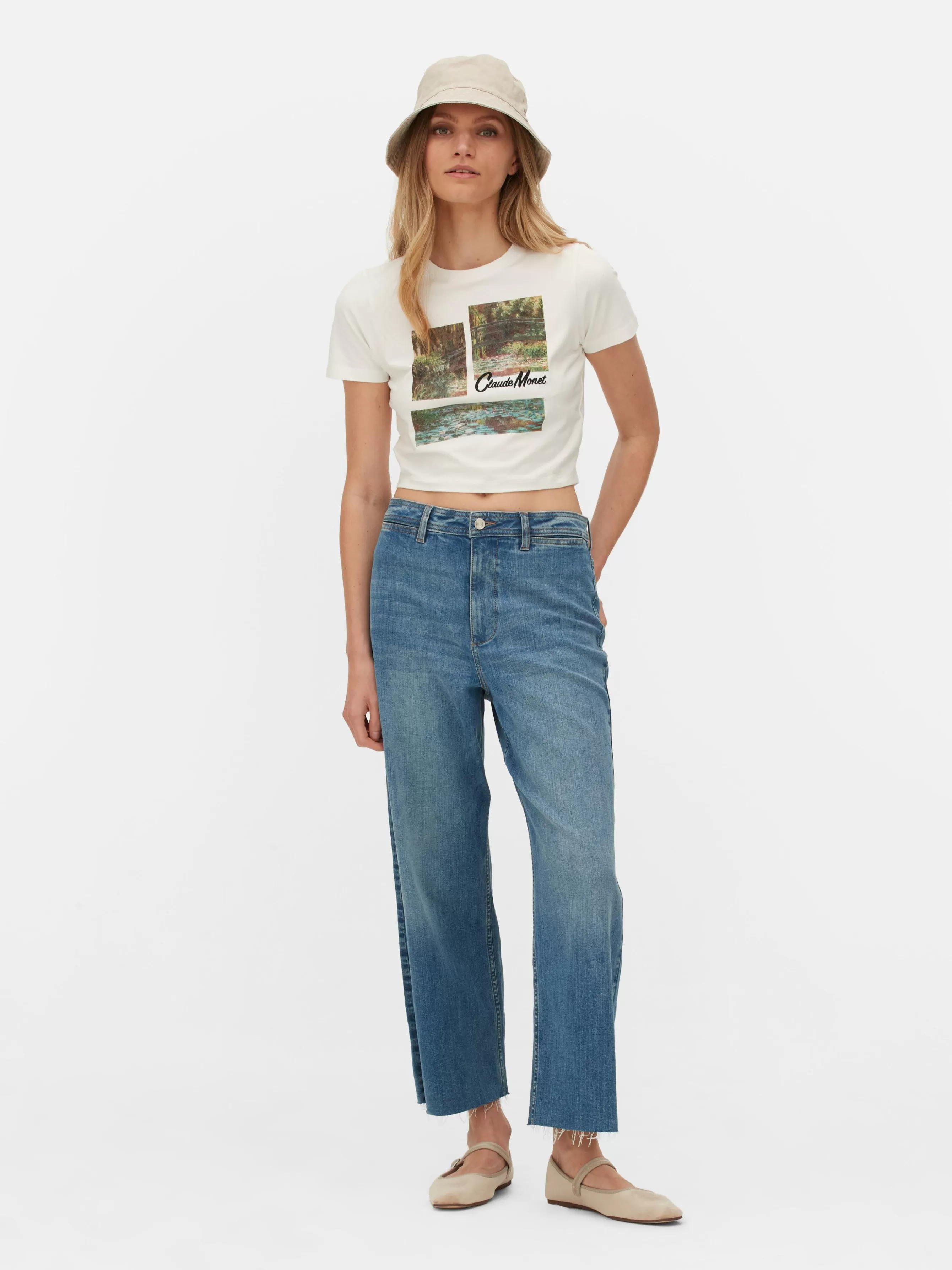 MULHER Primark T-shirt Gráfica Curta Claude Monet