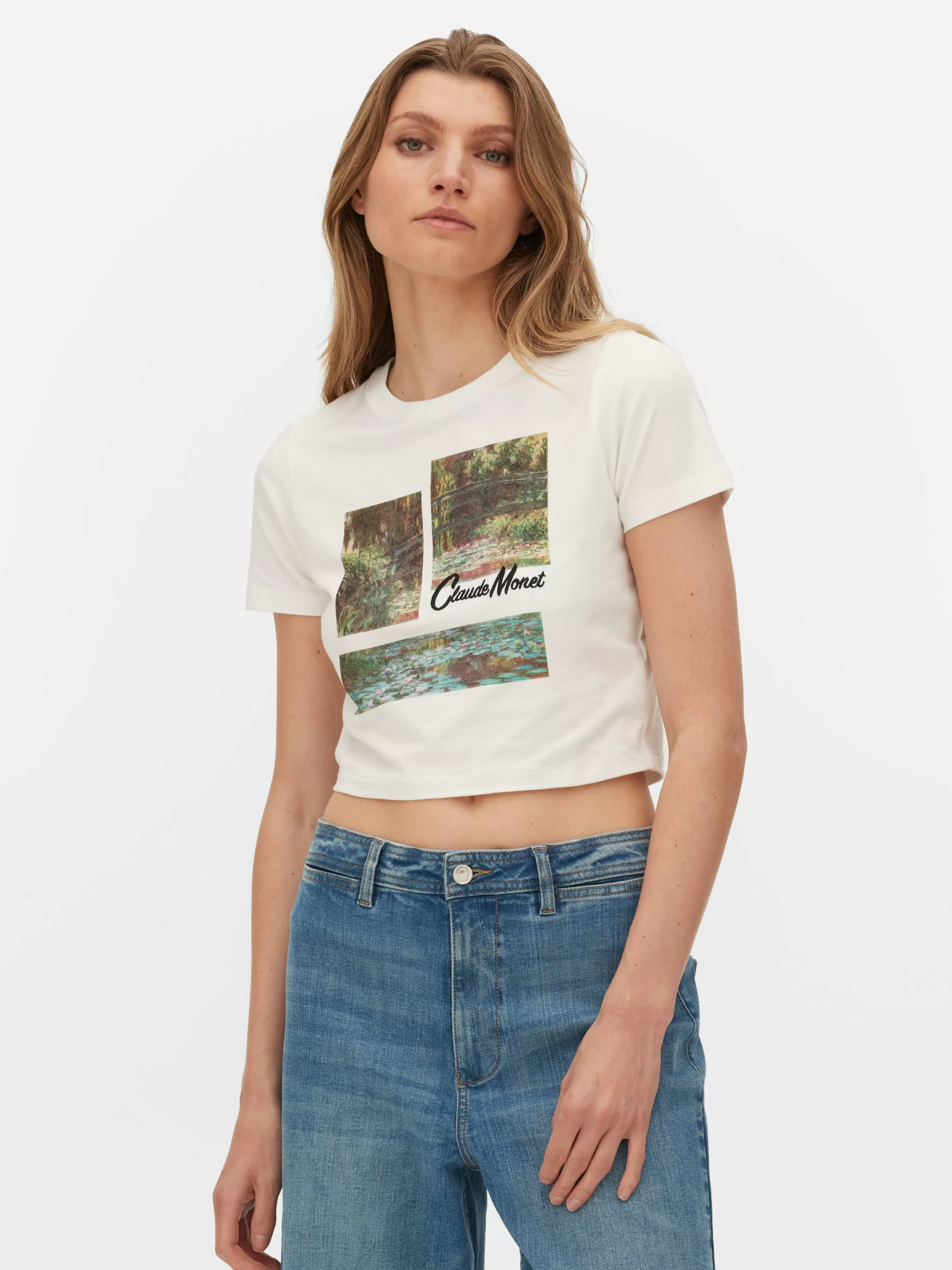 MULHER Primark T-shirt Gráfica Curta Claude Monet