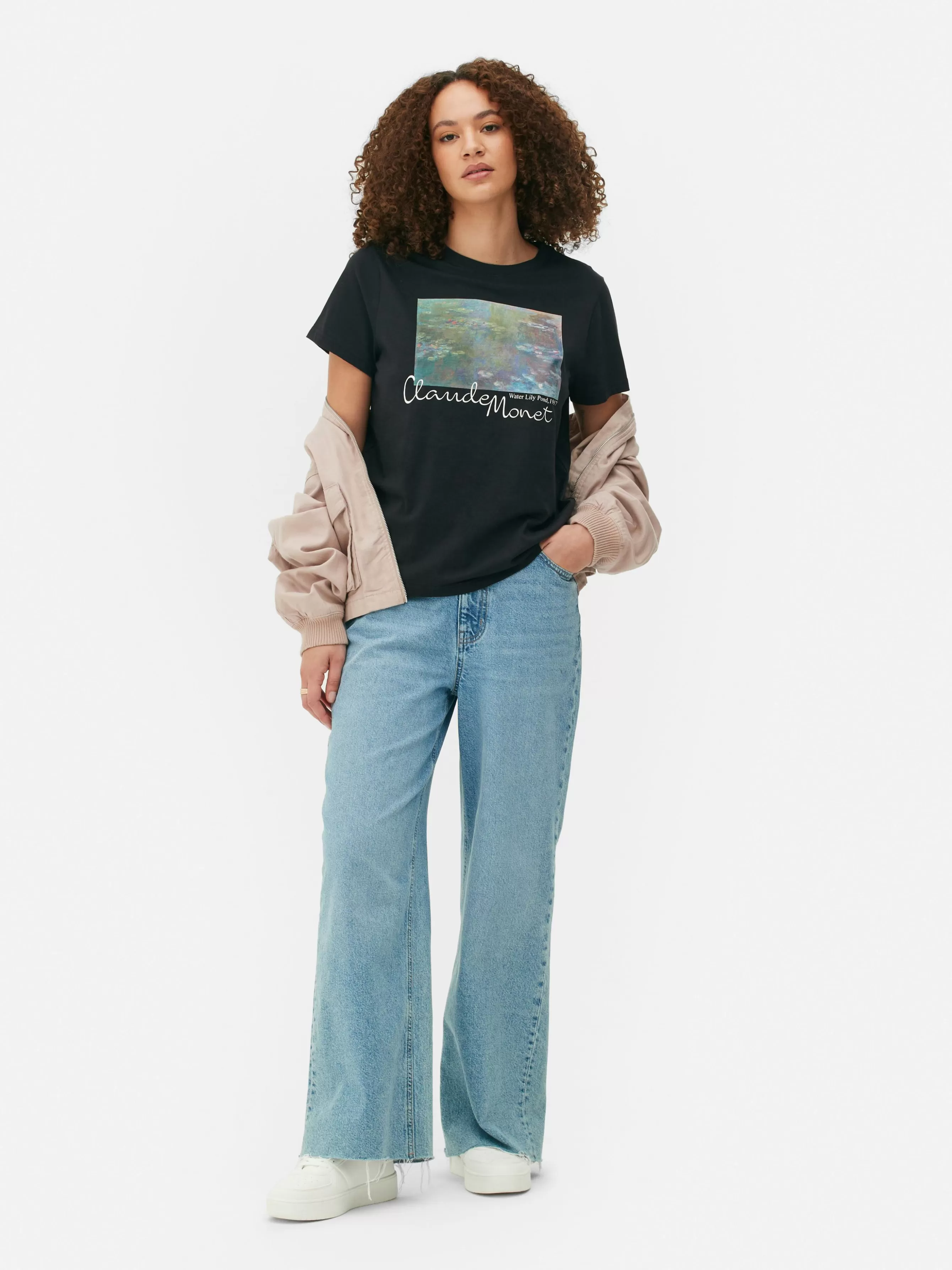 MULHER Primark T-shirt Manga Curta Claude Monet