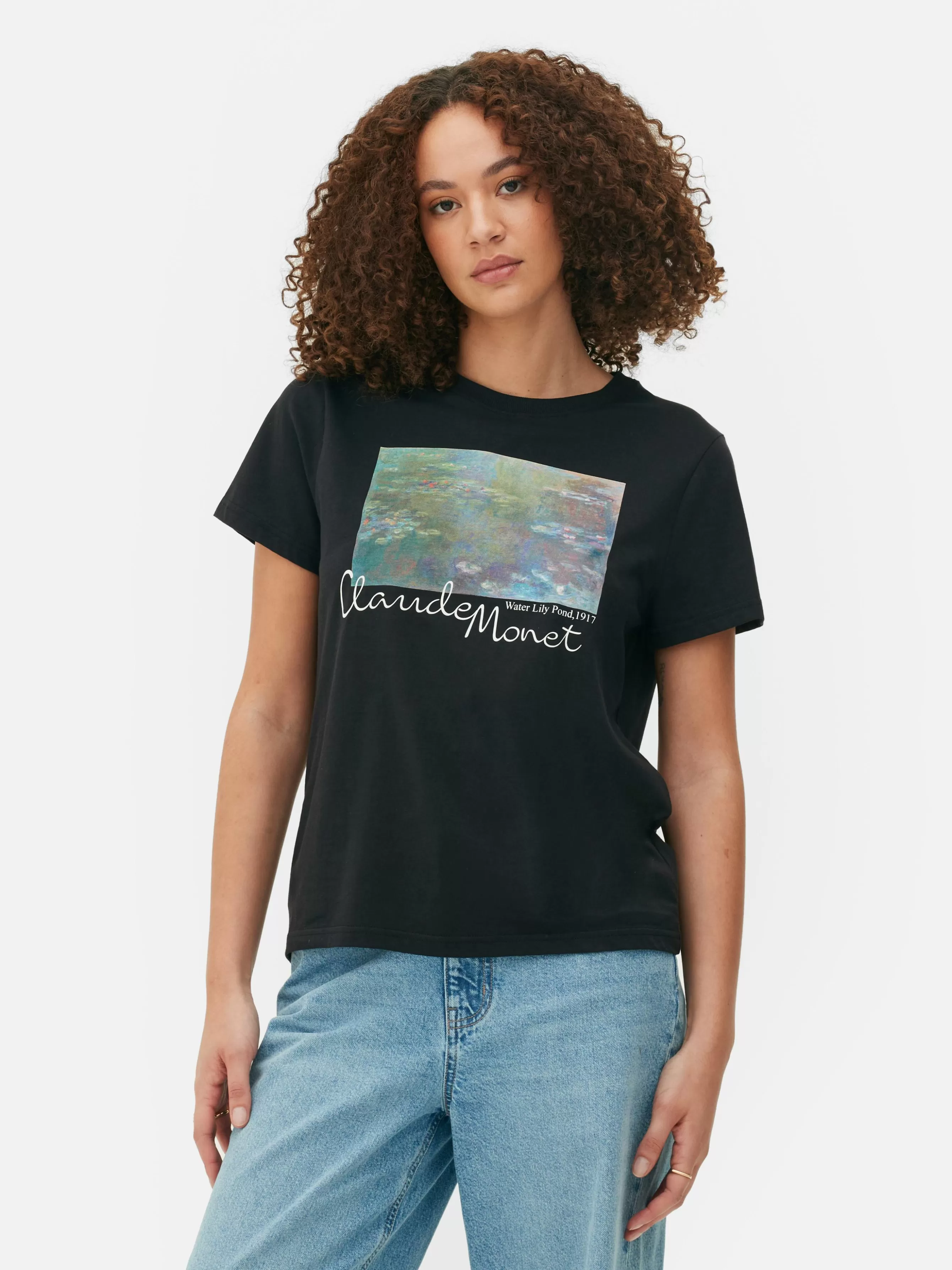 MULHER Primark T-shirt Manga Curta Claude Monet