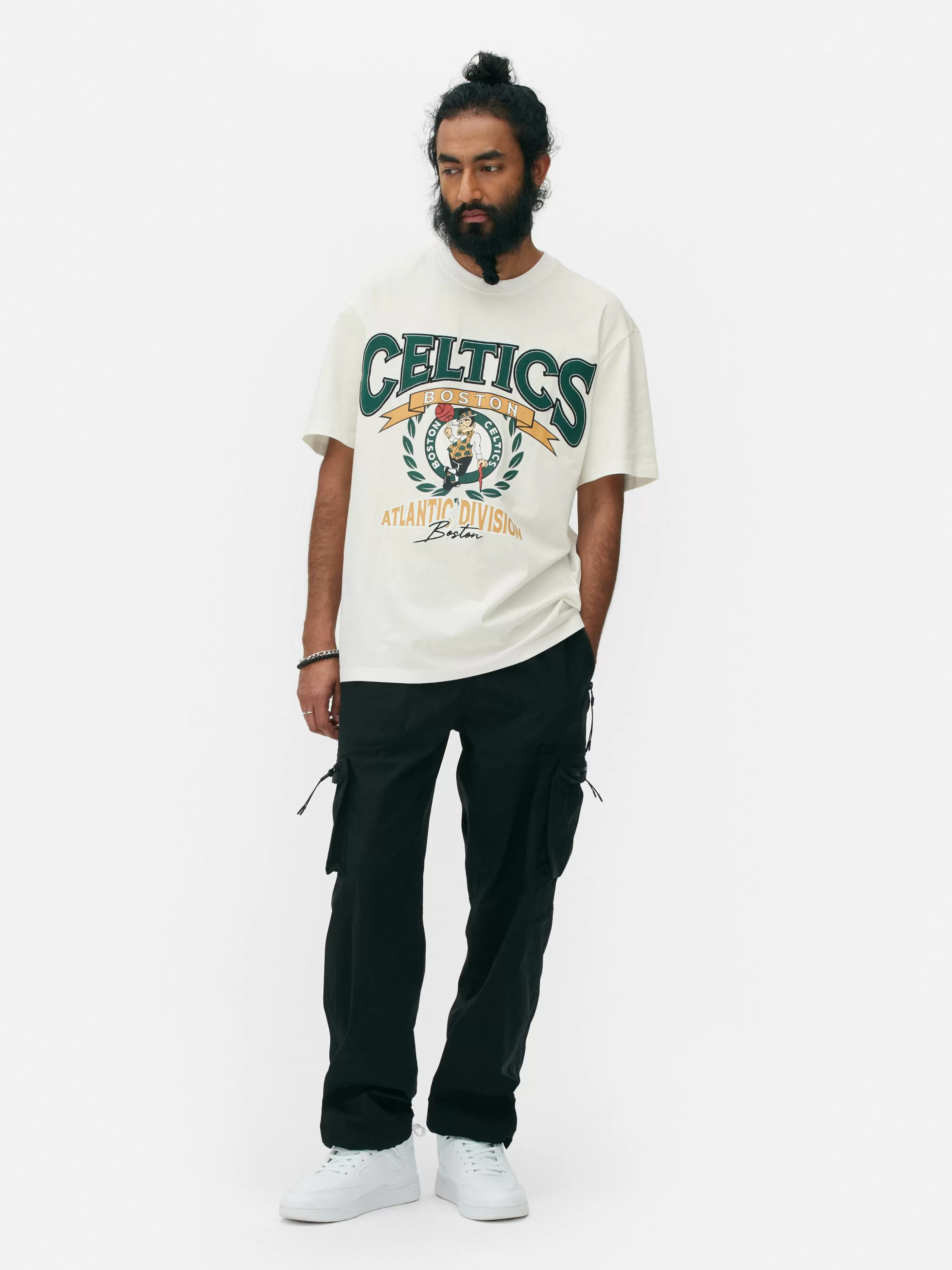 Primark T-shirt Manga Curta NBA Boston Celtics