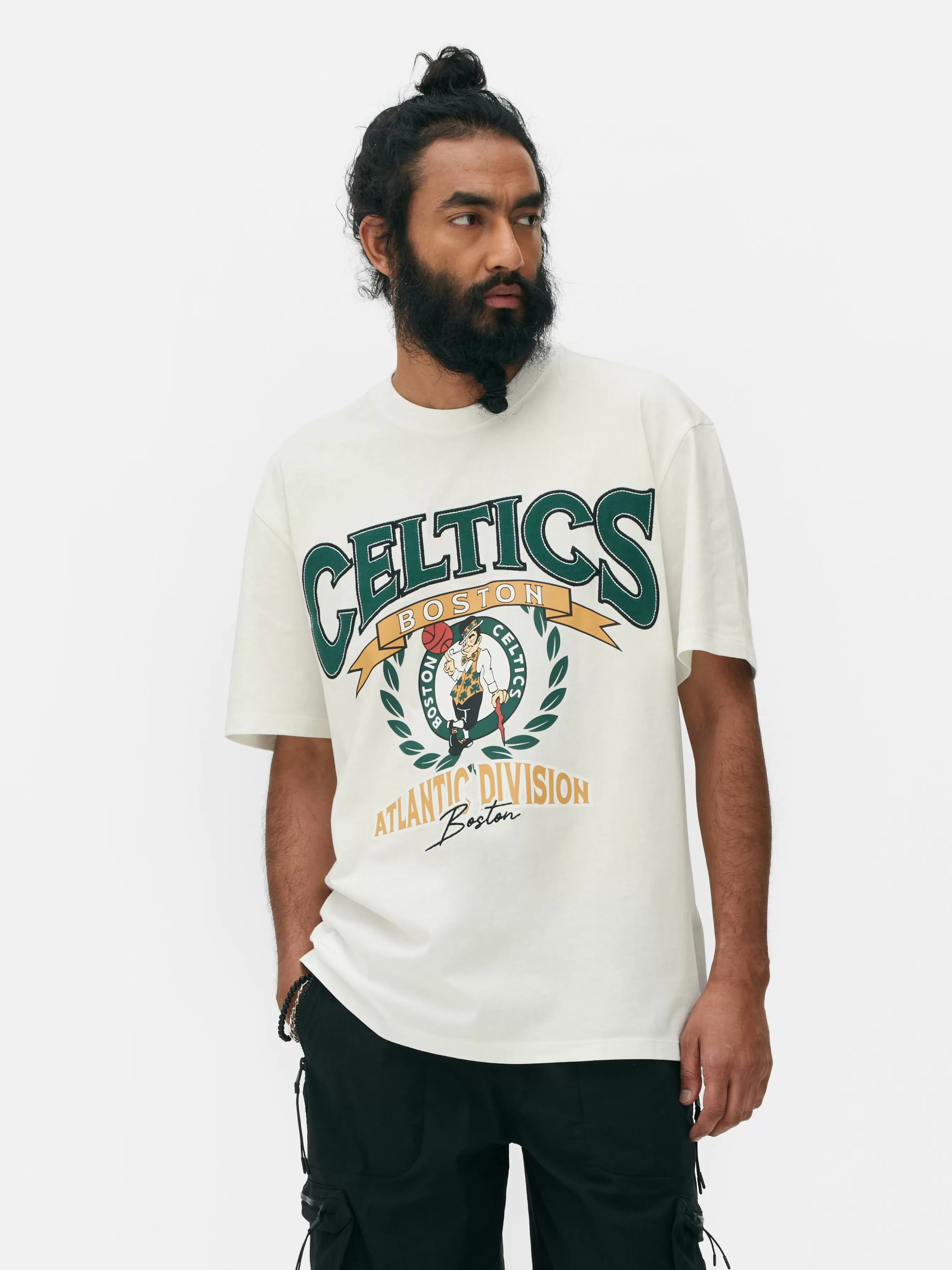 Primark T-shirt Manga Curta NBA Boston Celtics