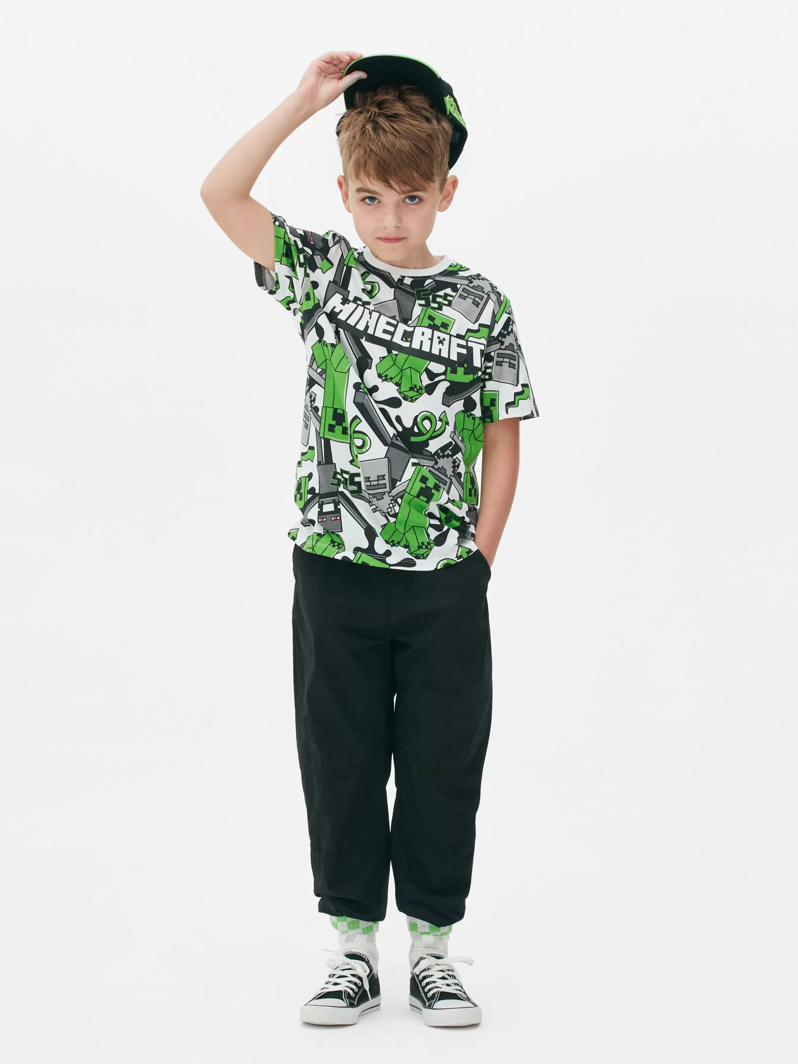 Primark T-shirt Padrão Minecraft Creeper