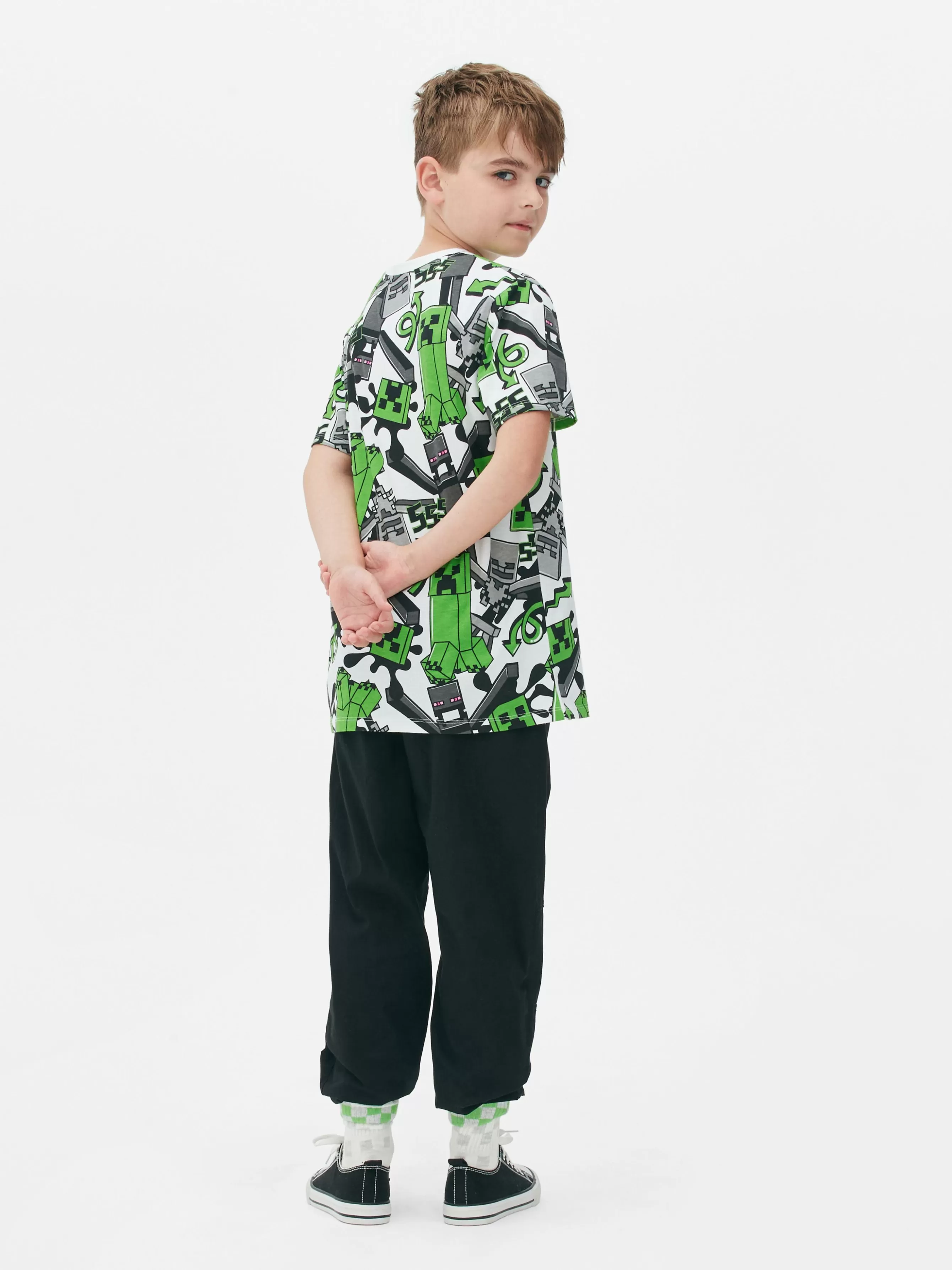 Primark T-shirt Padrão Minecraft Creeper