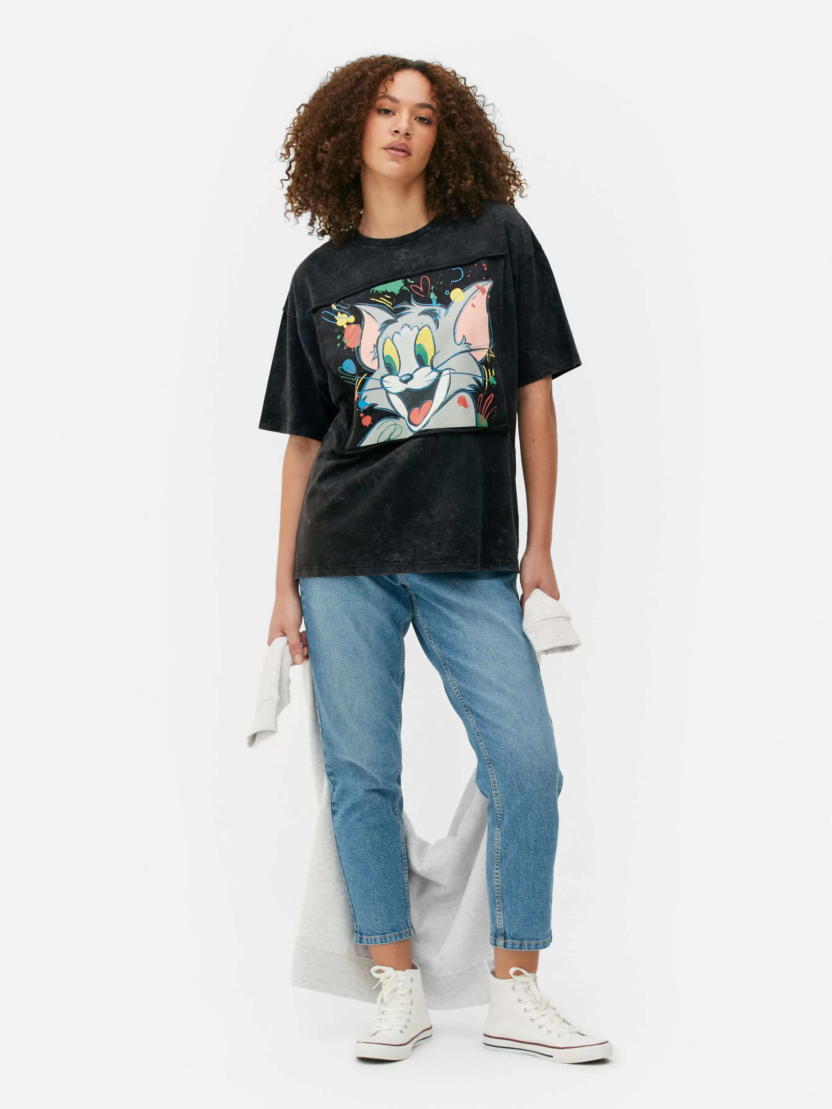 MULHER Primark T-shirt Recortes Tom And Jerry