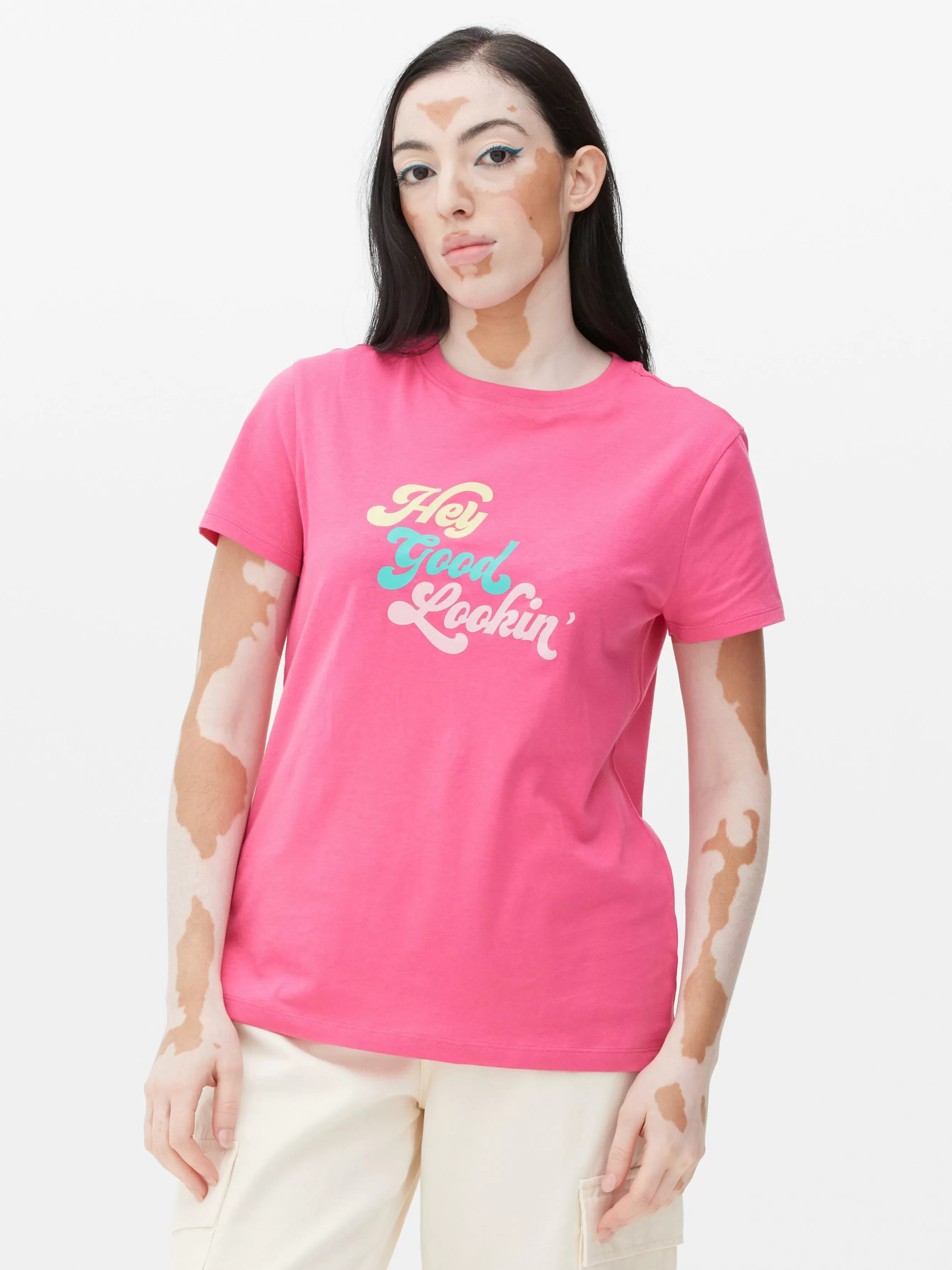 MULHER Primark T-shirt Slogan Estampado