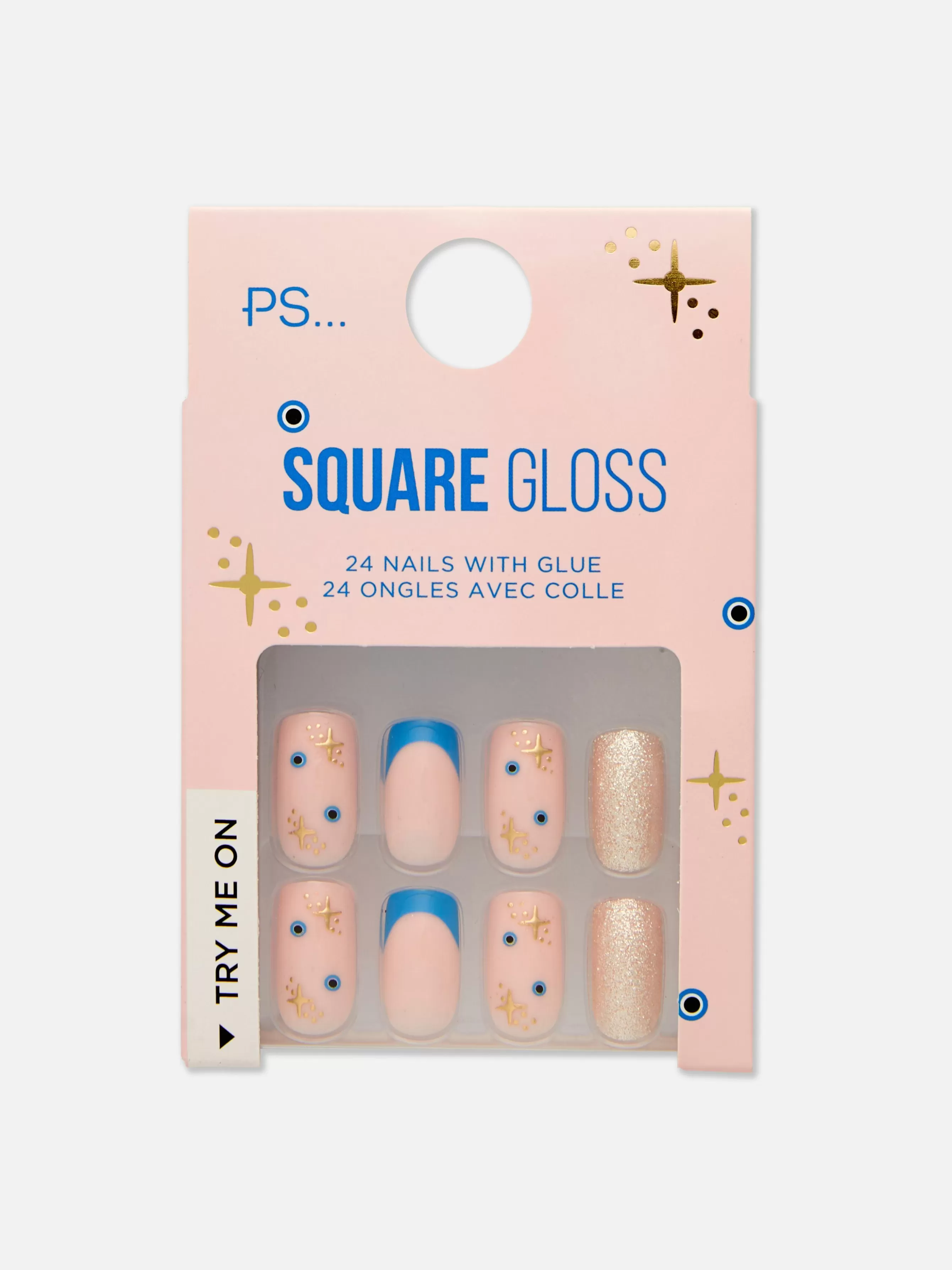 Primark Unhas Postiças Quadradas Brilhos PS...