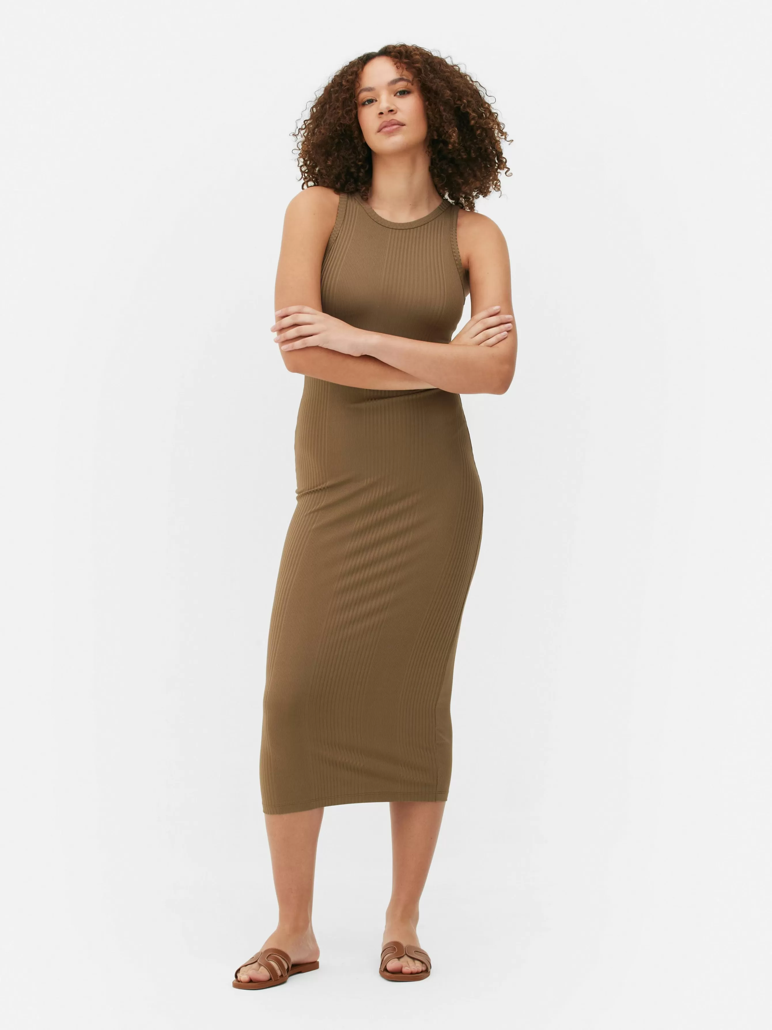 MULHER Primark Vestido Midi Desportivo Canelado